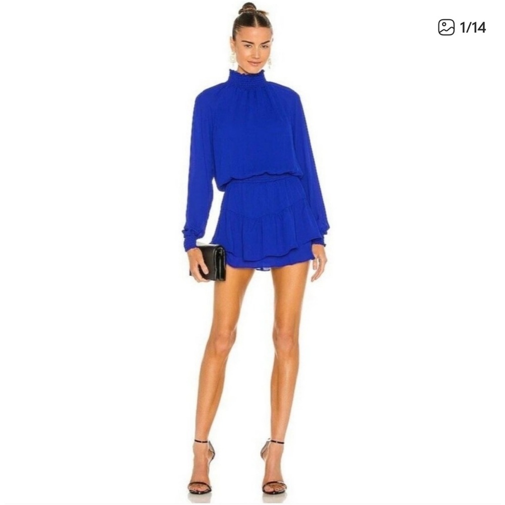 Krisa Blue Long Sleeve Dress